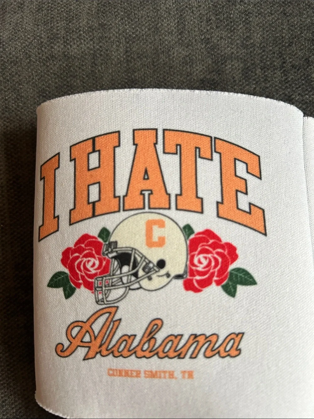 I HATE Alabama White Can Cooler Koozie